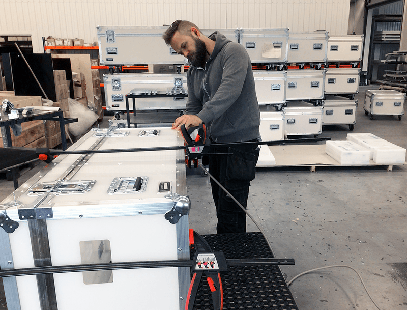 Flightcase i plexiglass